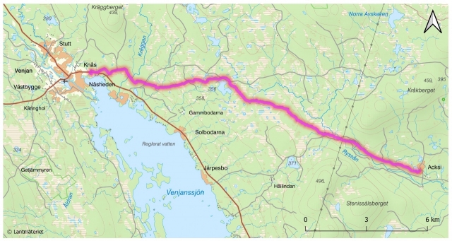 Färdväg mellan Venjan och Axi fäbodar