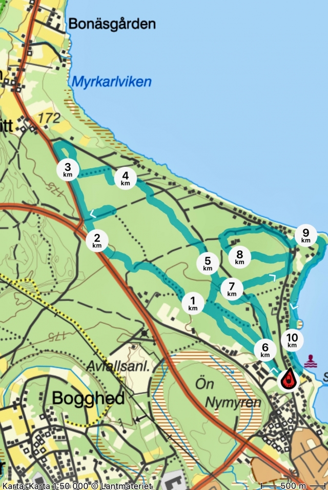 Kråkberg 10,0. 5,6.  5,0. 3,5. 2,5 och 1,5 km