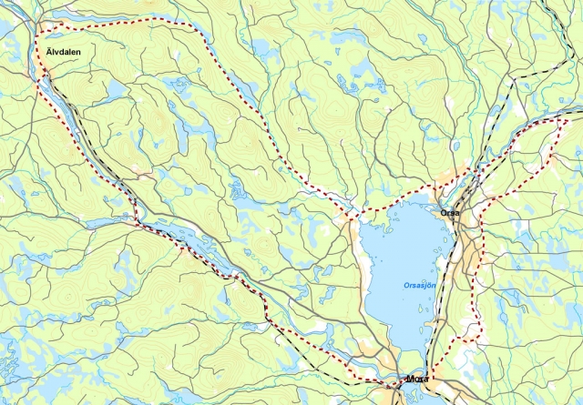 Mora - Viborg - Kallmora - Våmhus - Älvdalen - Väsa - Gopshus - Mora, 130 km