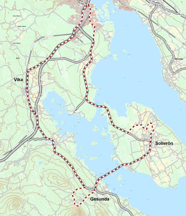 Mora - Vinäs - Sollerön - Gesunda - Mora, 41 km