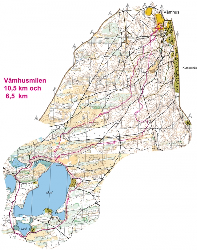 Våmhusmilen och 6 km.