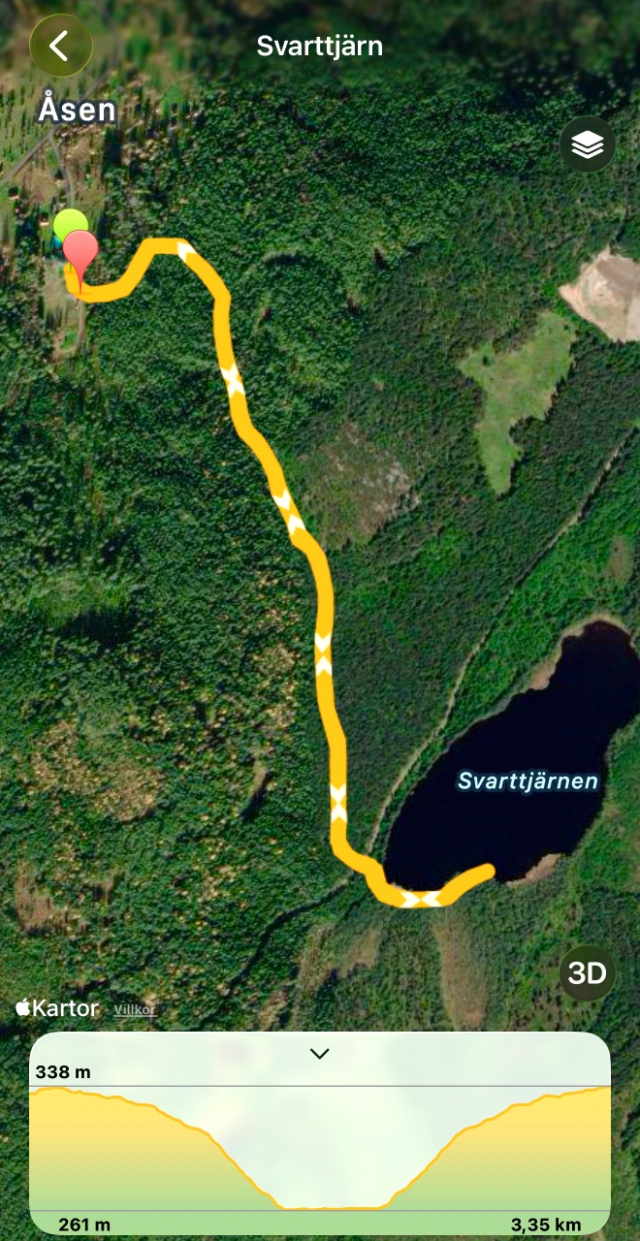Åsengården till Svarttjärn, vandringsled